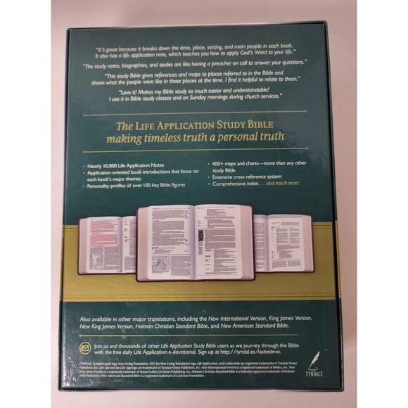 New Living Translation‎ Life Application Study Bible - Dark Brown/Pink Flowers - Picture 5 of 5